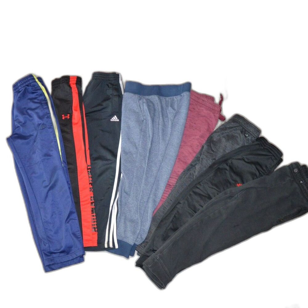 Lot of 8 Boys Joggers Sweatpants 6/7/8 Under Armour Nike Adidas Small Pants